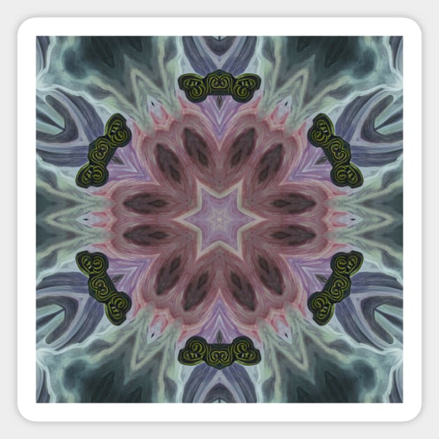 Abstract Sci-fi bio-tech Kaleidoscope pattern (Seamless) 4 Sticker by Swabcraft